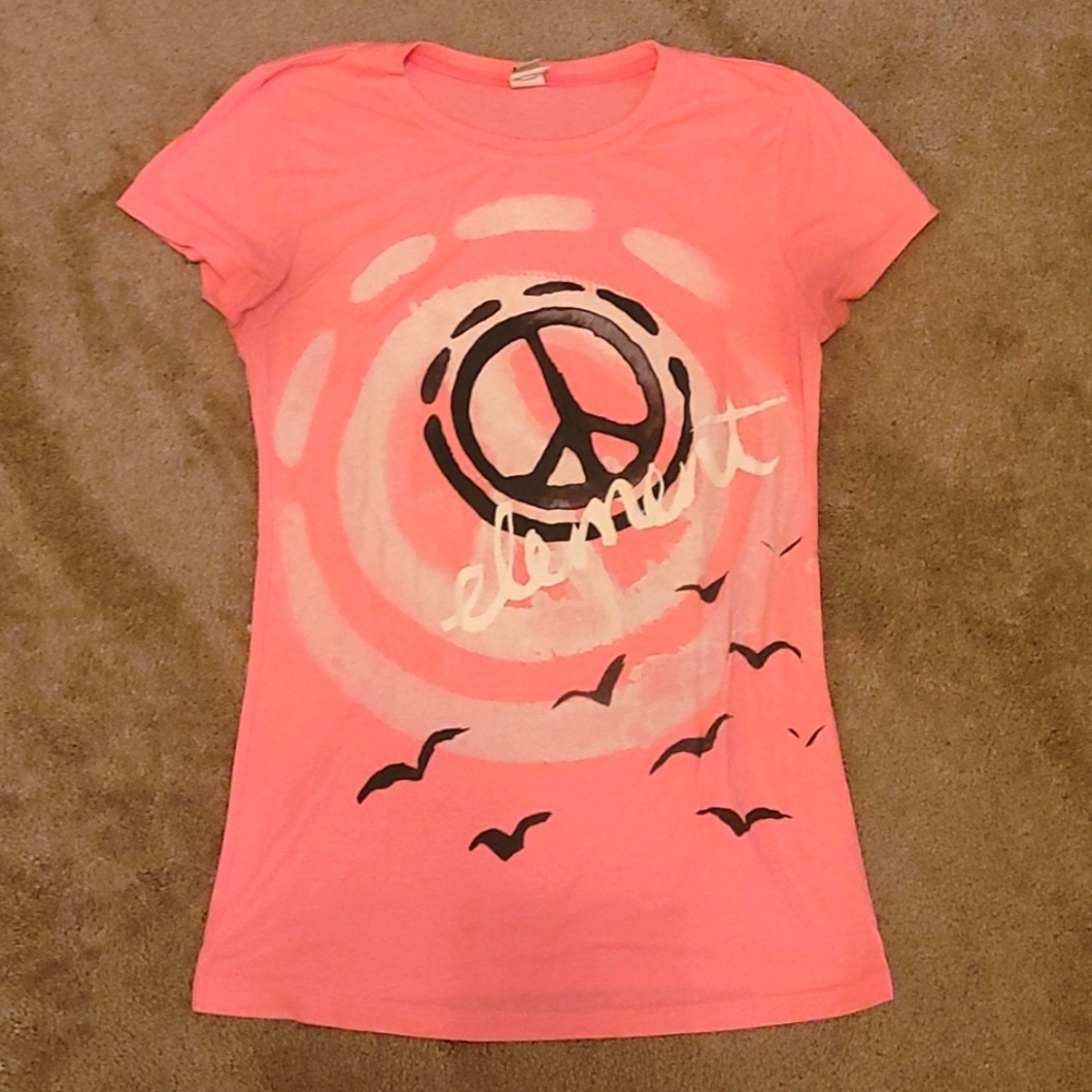 Element brand T-shirt. Bought from The Buckle. 26" long. Bright pink color. Exce